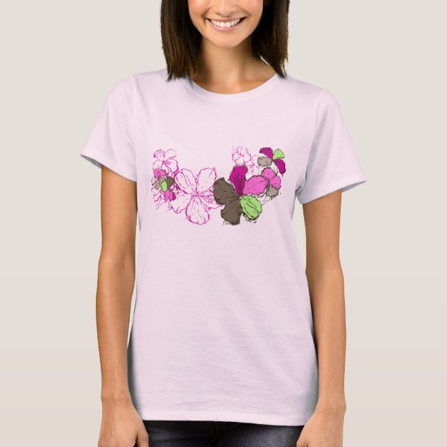 Camiseta Doodle Hibiscus Ladies Tee (Anverso)