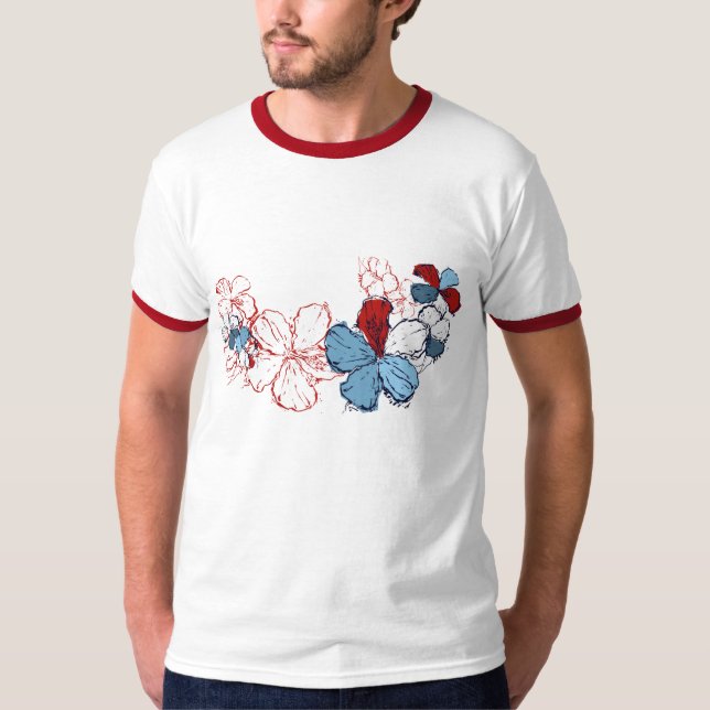Camiseta Doodle Hibiscus Mens Tee (Anverso)