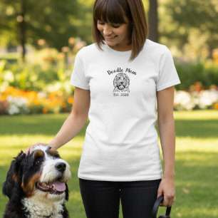 Camiseta Doodle Mamá Establecida Escritura Negra