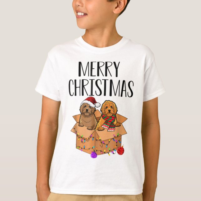 Camiseta Doodle Merry Christmas Xmas Doodle Navidades Perro (Anverso)