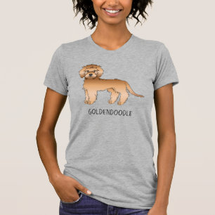 Camiseta Doodle mini Goldendoodle de albaricoque Cartoon pe