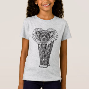 Camiseta Doodle modelado fantasía del elefante