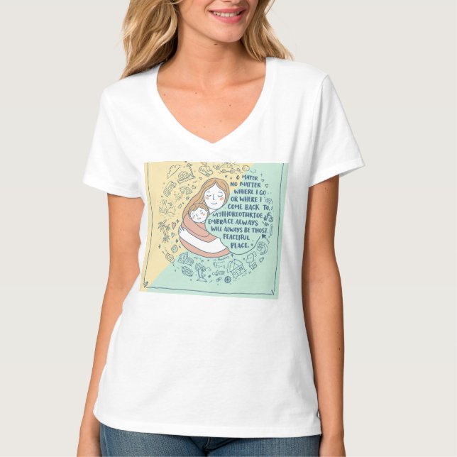 Camiseta Doodle of Devotion Tee: El abrazo de la madre (Anverso)