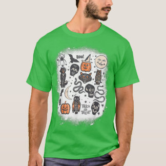 Camiseta Doodles de Halloween blanqueados, Pum de Bruja Fel