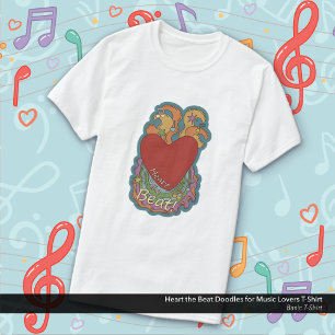 Camiseta Doodles de Heart the Beat para los amantes de la m