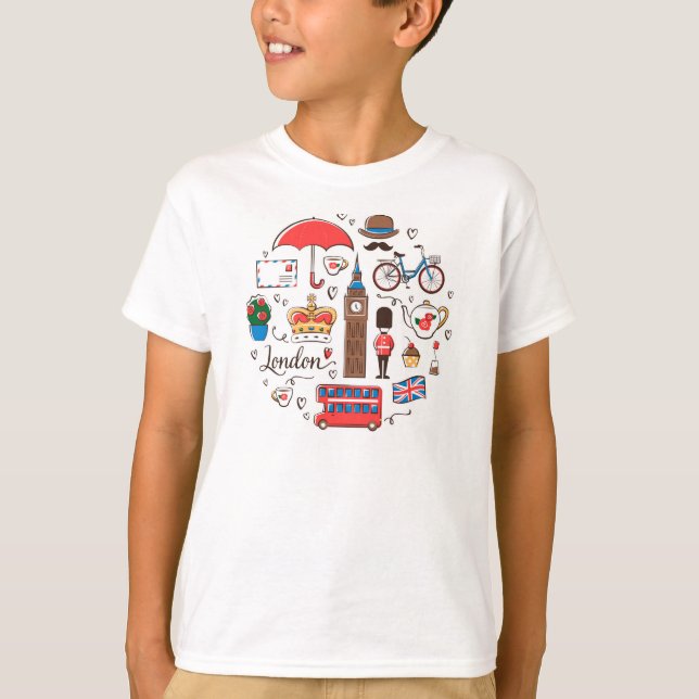Camiseta Doodles de Londres (Anverso)