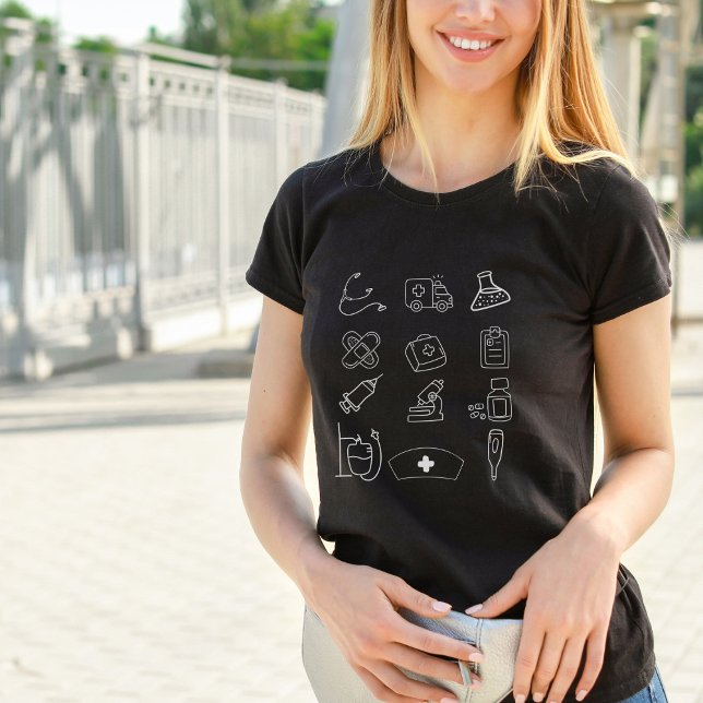 Camiseta Doodles de medicina divertida (Subido por el creador)
