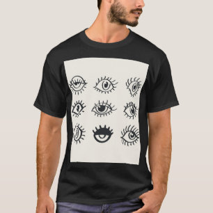 Camiseta Doodles de ojos antiguos: bocetos de moda