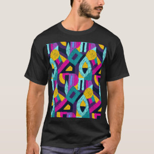 Camiseta Doodles retro: arte pop geométrico.
