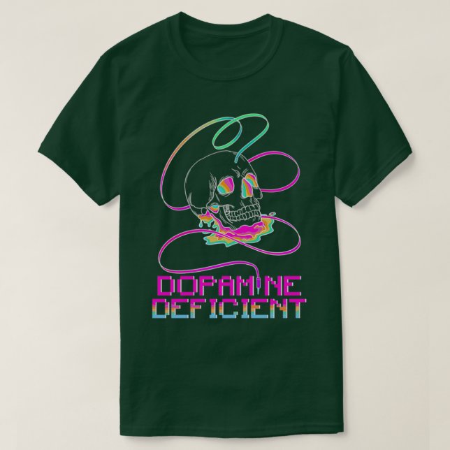Camiseta Dopamina Fallo del TDAH Cráneo Arcoiris 2 (Diseño del anverso)