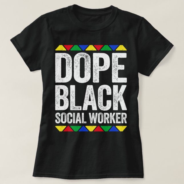 Camiseta Dope Black Social Worker Black Prige Negro (Diseño del anverso)