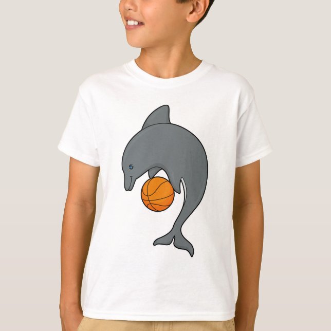 Camiseta Dophin como jugador de baloncesto con baloncesto (Anverso)