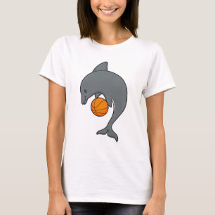Camiseta Dophin como jugador de baloncesto con baloncesto