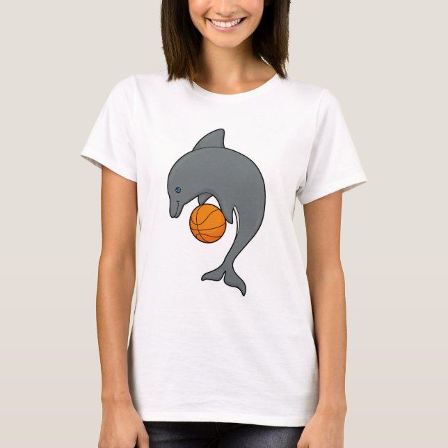 Camiseta Dophin como jugador de baloncesto con baloncesto (Anverso)