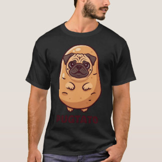 Camiseta Dorable Pugtato Dibujo Animado Pug divertido Patat