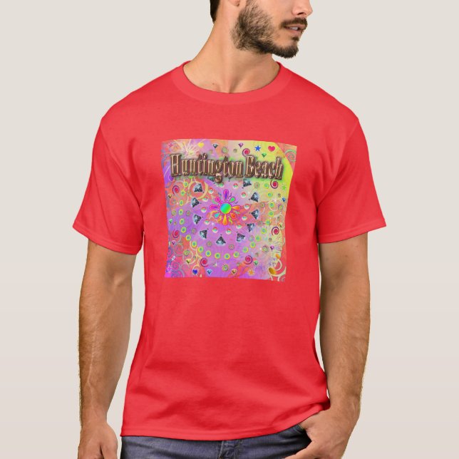 Camiseta dorada afortunada de Huntington Beach (Anverso)