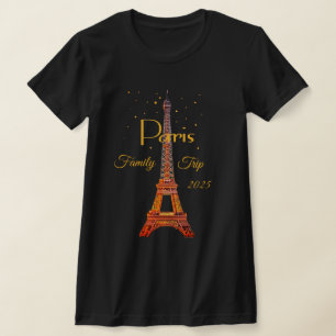 Camiseta dorada de la Torre Eiffel de París