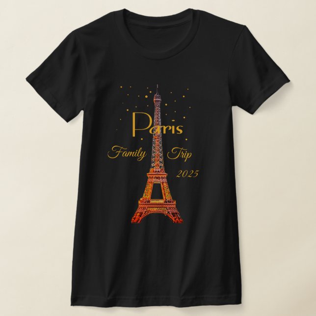 Camiseta dorada de la Torre Eiffel de París (Distribución)