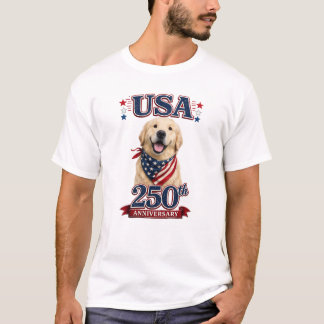Camiseta dorada del 250 aniversario de EE. UU. par