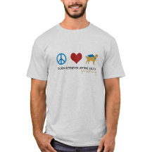 Camiseta dorada Love Peace