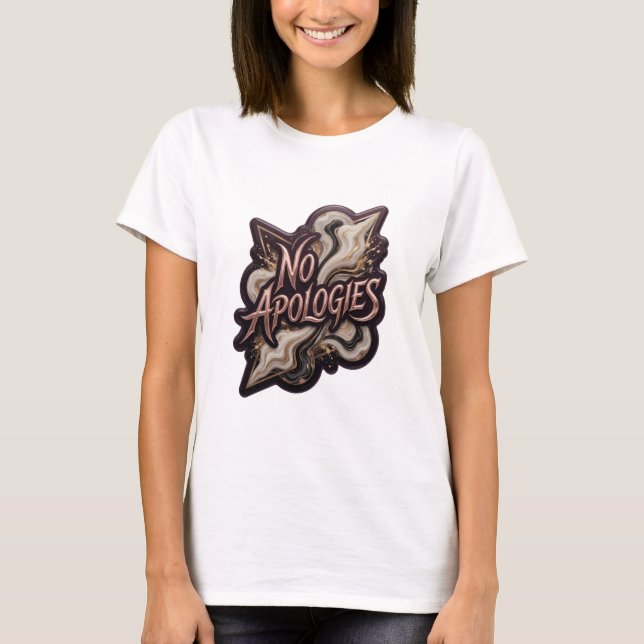 Camiseta dorada Snappy NO DISCULPAS personalizada (Anverso)