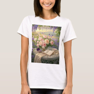 Camiseta Dorado floral de ensueño bañado luz de la hora dor