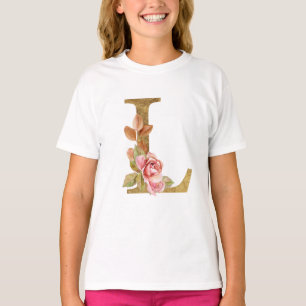Camiseta Dorado floral - La letra L