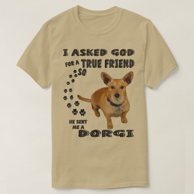 Camiseta Dorgi Quote Mom, Dachshund Welsh Corgi Dad, Cute D (Diseño del anverso)