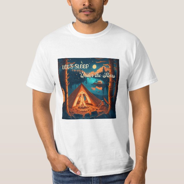 Camiseta Dormamos bajo las estrellas | Arte de camping (Anverso)