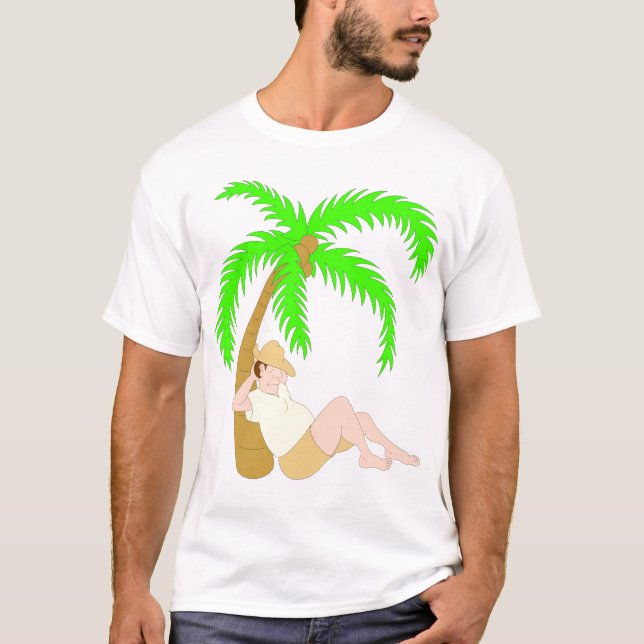 Camiseta Dormido debajo de una palmera (Anverso)