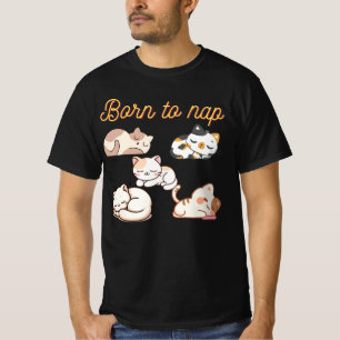 Camiseta Dormido Kawaii Personalizado de gatos Diseño Camis