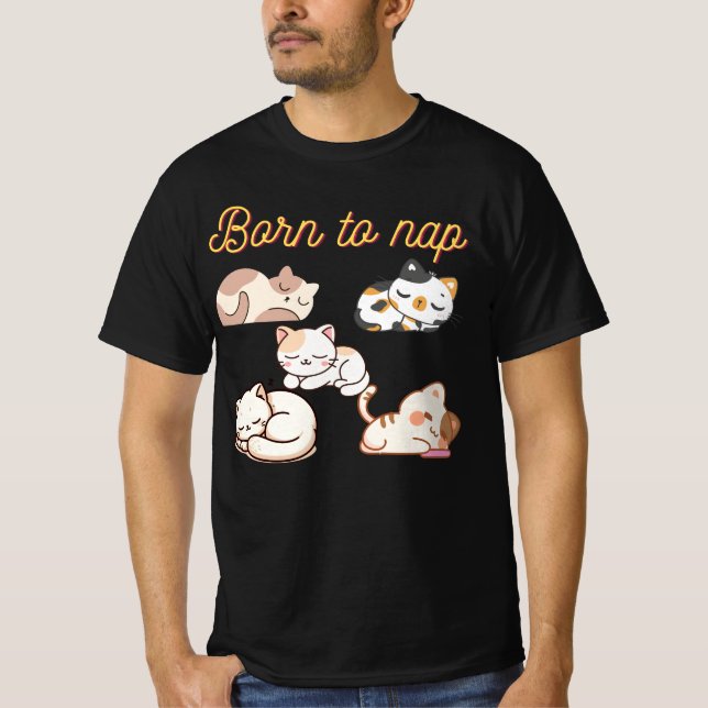 Camiseta Dormido Kawaii Personalizado de gatos Diseño Camis (Anverso)