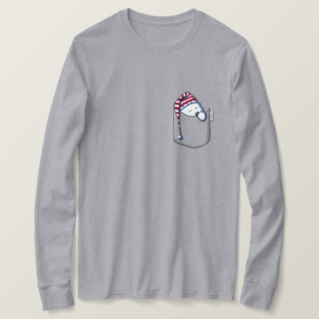 Camiseta Dormilón de bolsillo Westie KiniArt (Anverso del diseño)