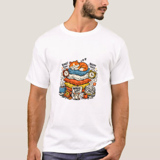 Camiseta Dormilón Profesional Gato Perezoso Divertido Retro