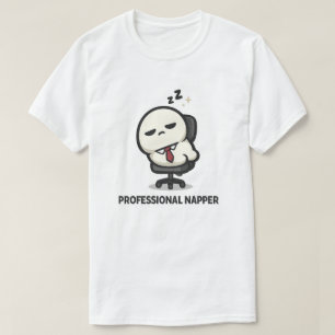 Camiseta Dormilón Profesional - Personaje Oficinesco Cansad