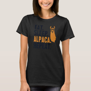 Camiseta Dormir Alpaca Repetir Raza Vicuna Guanaco