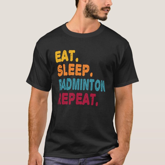 Camiseta Dormir Badminton Repetir niños Hombres Deportes Mu (Anverso)