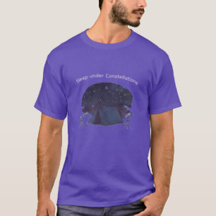 Camiseta "Dormir bajo Constelaciones" Camping y Astronomía