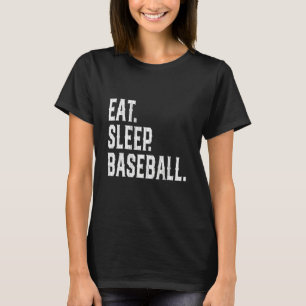 Camiseta Dormir Béisbol Repetir Béisbol Jugador Funny Ba