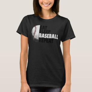 Camiseta Dormir Béisbol Repetir Béisbol Jugador Funny Ba