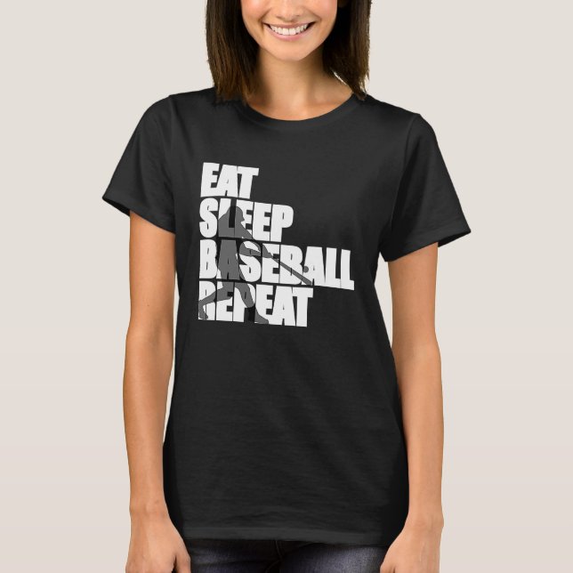 Camiseta Dormir Béisbol Repetir el Béisbol Amor (Anverso)