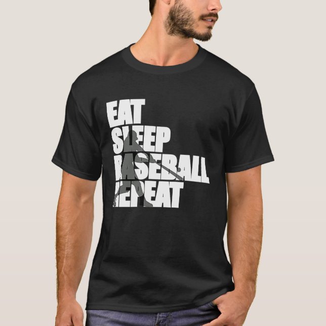Camiseta Dormir Béisbol Repetir el Béisbol Amor (Anverso)