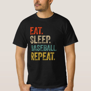 Camiseta Dormir béisbol repetir retro vintage