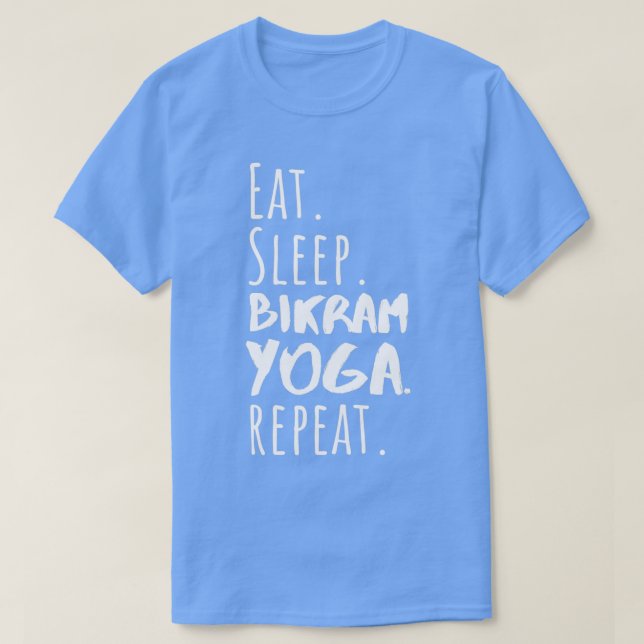 Camiseta Dormir Bikram Yoga Repetir Divertidos Días de Bikr (Diseño del anverso)