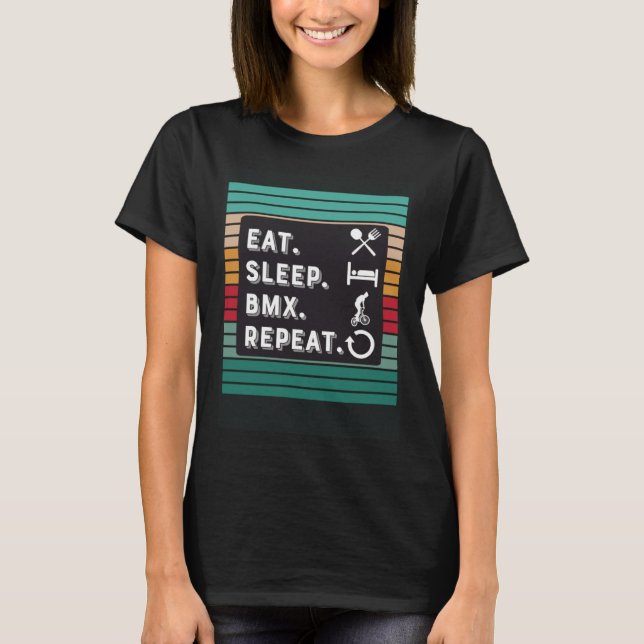 Camiseta Dormir BMX Repetir ciclismo Hombres Mujeres Niños (Anverso)