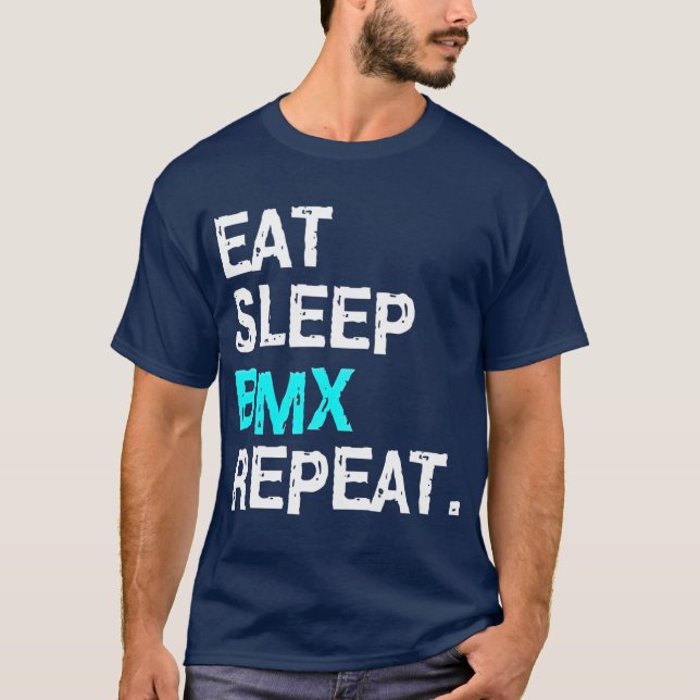 Camiseta Dormir BMX Repetir la Carreras de ciclismo para ho (Anverso)
