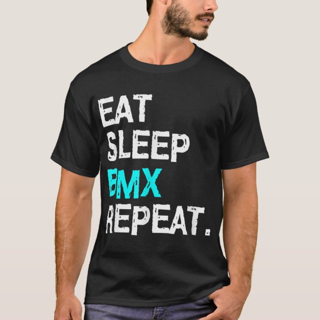 Camiseta Dormir BMX Repetir la Carreras de ciclismo para mu (Anverso)