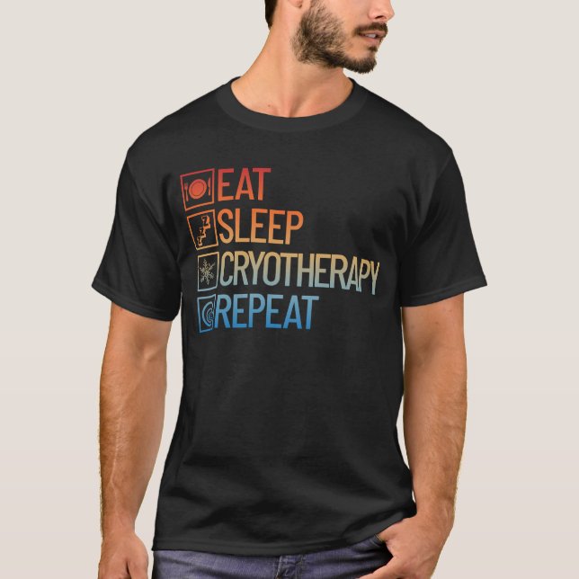 Camiseta Dormir Crioterapia Repetir Terapia Fría (Anverso)