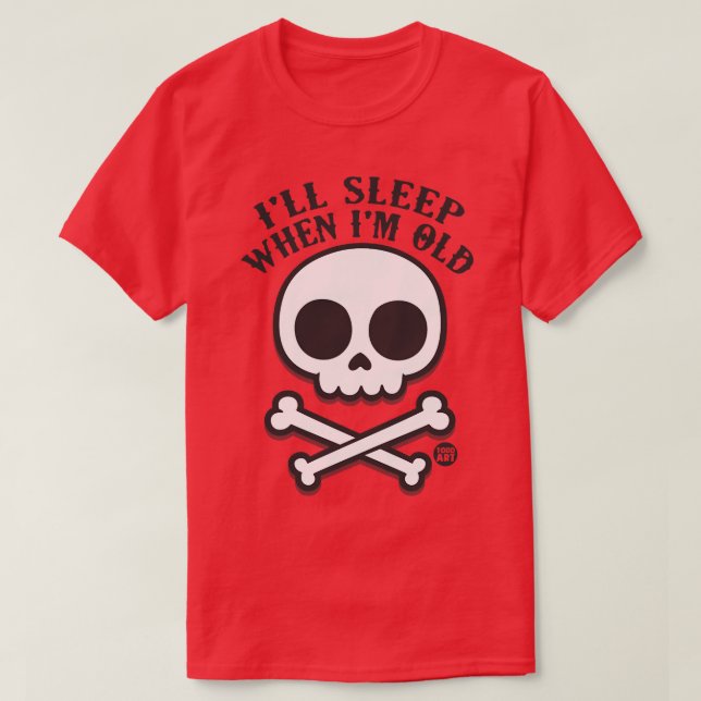 CAMISETA DORMIR CUANDO ES VIEJO (Diseño del anverso)