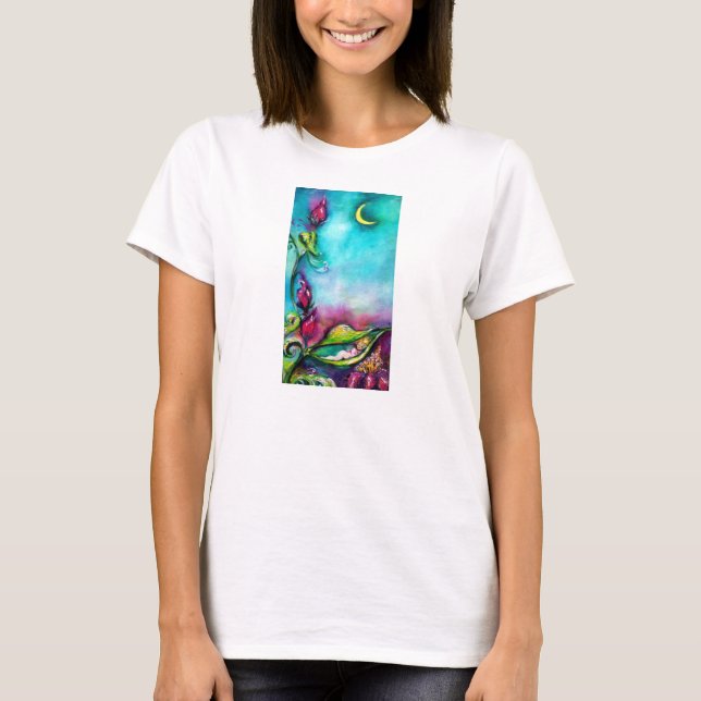 CAMISETA DORMIR DE THUMBELINA ENTRE HOJAS ROSAS (Anverso)